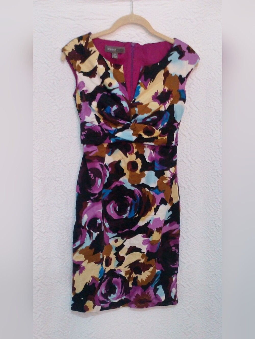 Donna Ricco New York Floral V-Neck Sheath Dress Multicolor Size 2P